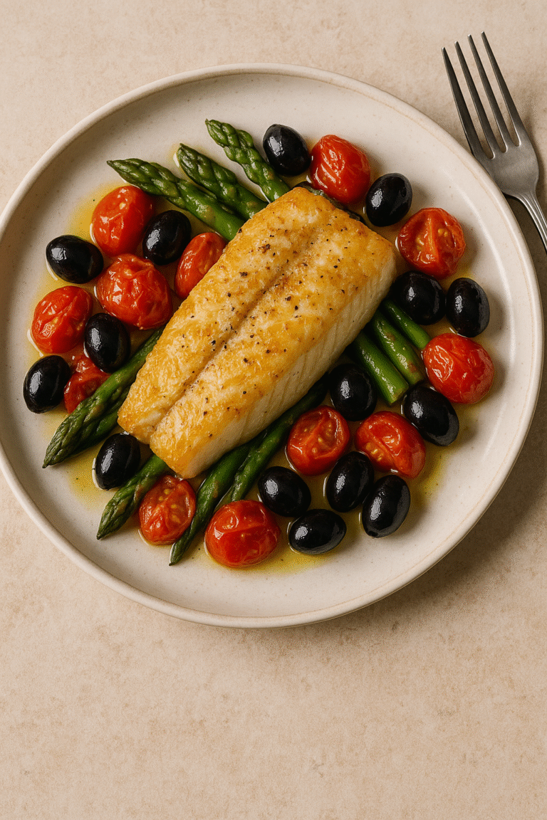 aiglefin tomates câpres olives