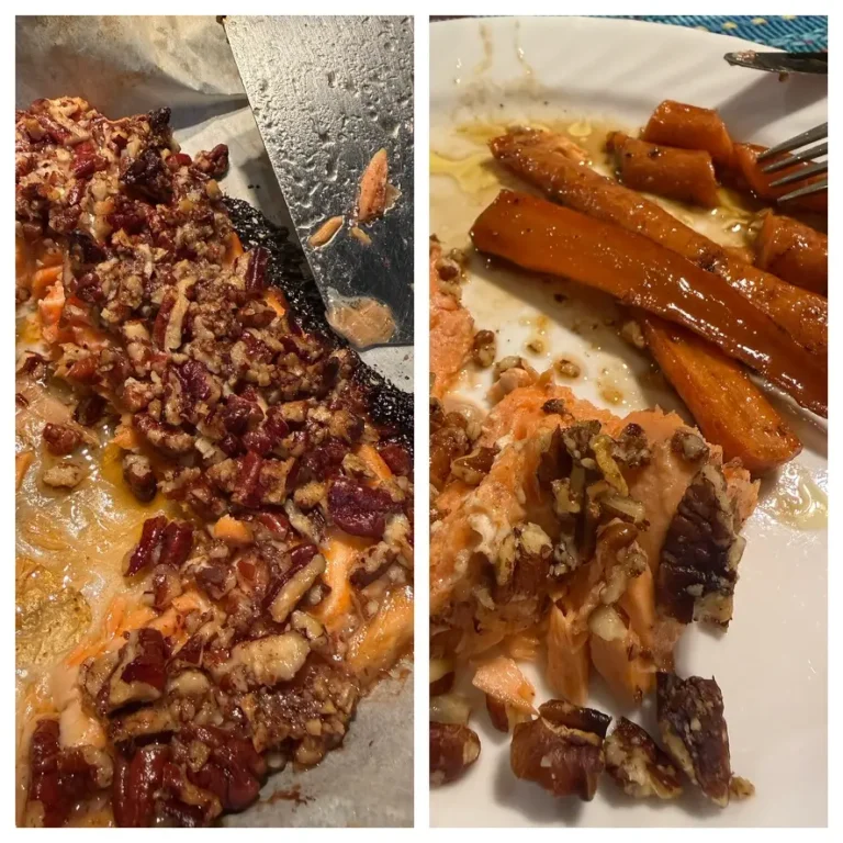 Saumon croute pacane et carotte érable